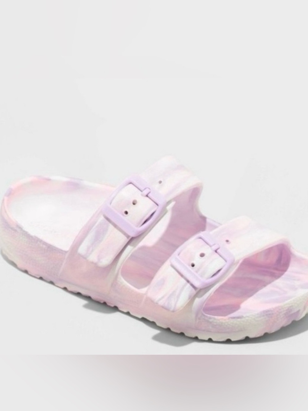Cat & Jack Girls Purple Pink Contoured Footbed Double Straps Size 6